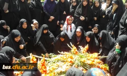 شرکت مسئولین و دانشجویان پردیس بنت الهدی صدر کردستان در تشیع  و خاکسپاری شهدای گمنام 3