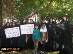 شرکت مسئولین و دانشجویان پردیس بنت الهدی صدر کردستان در تشیع  و خاکسپاری شهدای گمنام 2