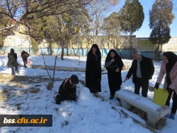 به مناسبت استقبال از بزرگداشت دهه فجر و شادی و شکر گذاری  از بارش نزولات آسمانی برگزار شد :
مسابقه ساخت آدم برفی 3