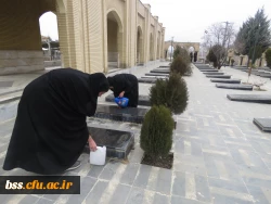 غبار روبی گلزار شهدای بهشت محمدی سنندج به همت تشکل هیئت فاطمیه و انجمن علمی ادبیات  7