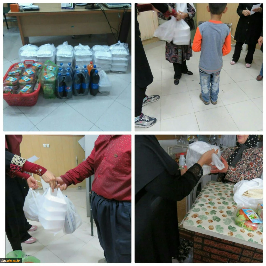 توزیع بسته های غذایی  بین ایتام