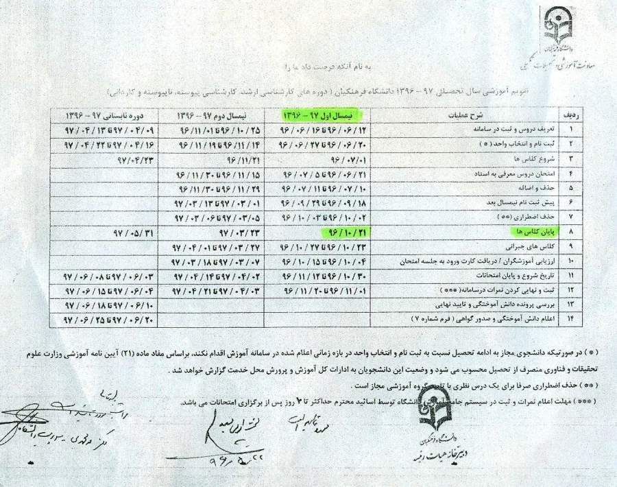 اطلاعیه معاونت آموزشی :

زمان اتمام کلاس های آموزشی ترم 2