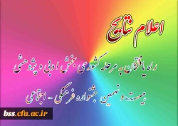 اعلام نتایج:

راه یافتگان بهن مرحله کشوری بخش ادبی و پژوهشی بیست و نهمین جشنواره فرهنگی - اجتماعی 2