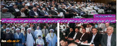 در دانشگاه تهران برگزار شد؛

حضور دکتر معروفی در نخستین کنفرانس بین المللی ظرفیت های راهبردی آموزه های اسلام در تحقق همزیستی مسالمت آمیز