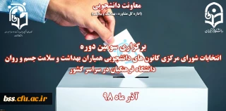 امور دانشجویی برگزار می کند؛

انتخابات کانون های دانشجویی همیاران بهداشت و سلامت جسم و روان