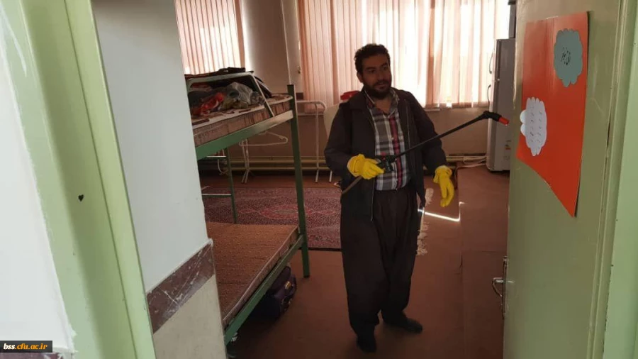 ضد عفونی مستمر فضاهای مختلف پردیس بنت الهدی صدر ادامه دارد 3