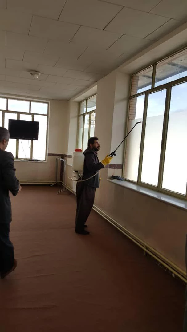 ضد عفونی مستمر فضاهای مختلف پردیس بنت الهدی صدر ادامه دارد 4