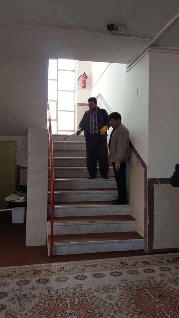 ضد عفونی مستمر فضاهای مختلف پردیس بنت الهدی صدر ادامه دارد 5