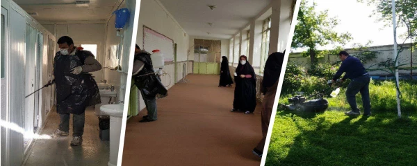 ضدعفونی سراهای دانشجویی و اماکن عمومی پردیس 19