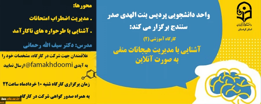 کارگاه آنلاین آشنایی با «مدیریت هیجانات منفی»  4